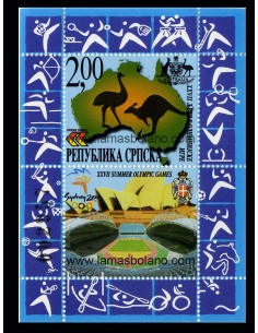 SELLOS DE BOSNIA SERBIA 2000 - OLIMPIADA DE SYDNEY - HOJITA BLOQUE