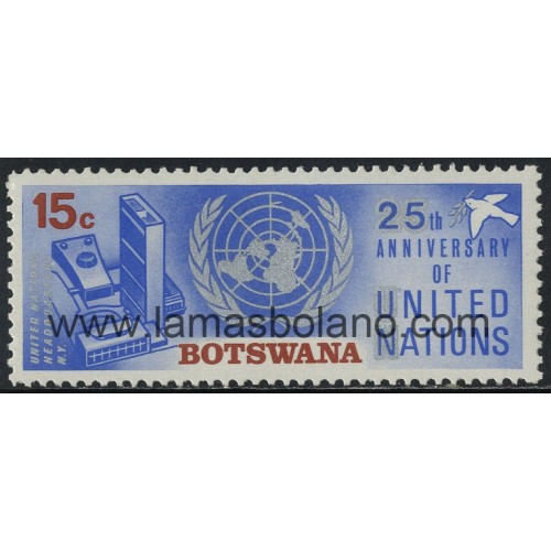 SELLOS DE BOTSWANA 1970 - 25 ANIVERSARIO DE LA ONU - 1 VALOR - CORREO