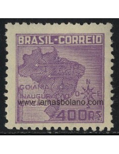 SELLOS DE BRASIL 1942 - INAUGURACION DE LA CIUDAD DE GOIANIA - 1 VALOR - CORREO
