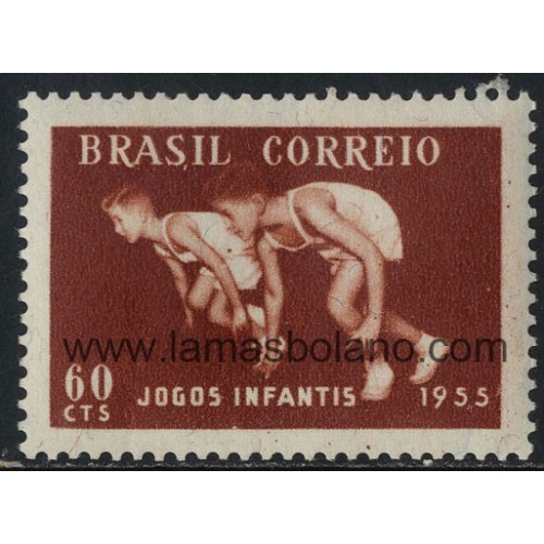 SELLOS DE BRASIL 1955 - JUEGOS DEPORTIVOS DE LA JUVENTUD - 1 VALOR - CORREO