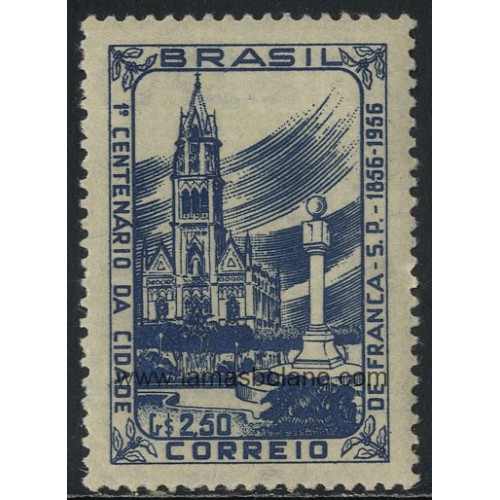 SELLOS DE BRASIL 1956 - CENTENARIO DE LA CIUDAD DE FRANCA - 1 VALOR - CORREO