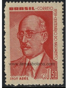 SELLOS DE BRASIL 1960 - ADEL PINTO INGENIERO CENTENARIO DEL NACIMIENTO - 1 VALOR SEÑAL FIJASELLO- CORREO