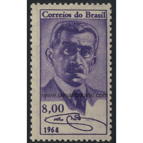 SELLOS DE BRASIL 1964 - COELHO NETTO ESCRITOR CENTENARIO NACIMIENTO - 1 VALOR SEÑAL FIJASELLO - CORREO
