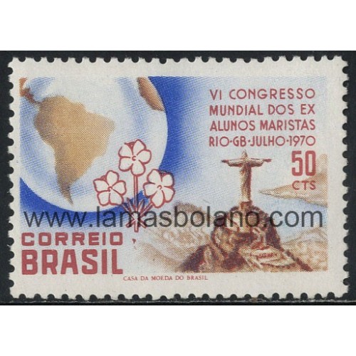 SELLOS DE BRASIL 1970 - VIII CENSO GENERAL - 1 VALOR - CORREO