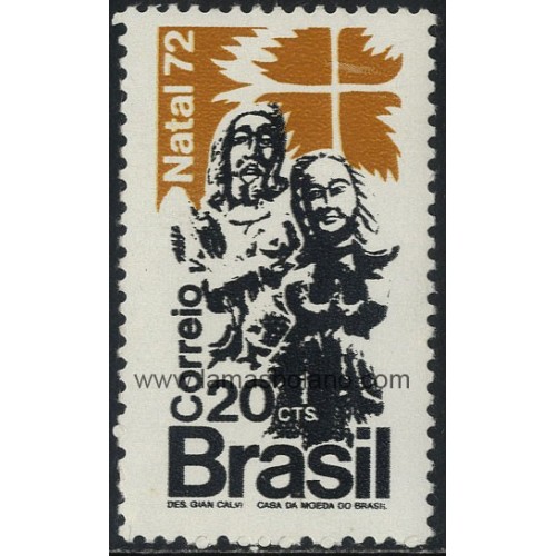 SELLOS DE BRASIL 1972 - NAVIDAD - 1 VALOR - CORREO