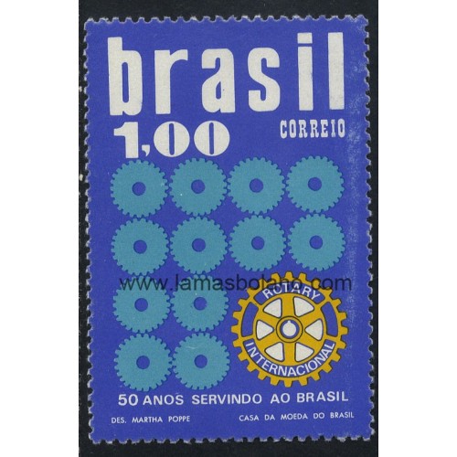 SELLOS DE BRASIL 1973 - ROTARY INTERNACIONAL EN BRASIL 50 ANIVERSARIO - 1 VALOR  - CORREO