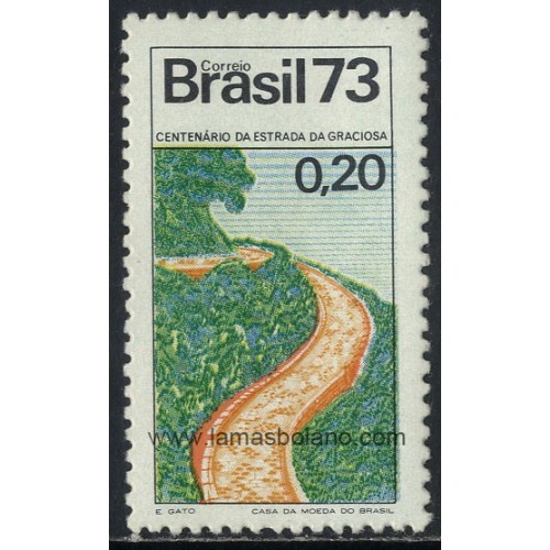 SELLOS DE BRASIL 1973 - CENTENARIO DE LA RUTA GRACIOSA - 1 VALOR - CORREO