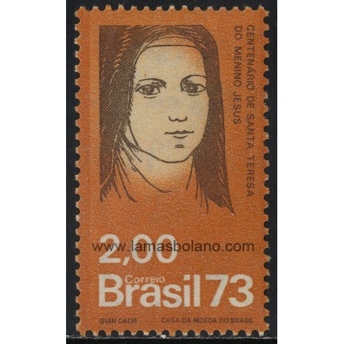 SELLOS DE BRASIL 1973 - SANTA TERESA DE JESUS CENTENARIO DEL NACIMIENTO - 1 VALOR - CORREO