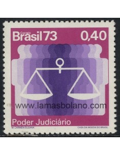 SELLOS DE BRASIL 1973 - PODER JUDICIAL - 1 VALOR - CORREO
