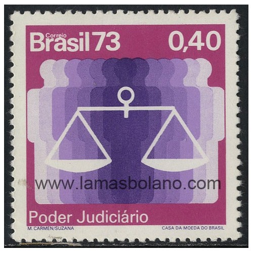 SELLOS DE BRASIL 1973 - PODER JUDICIAL - 1 VALOR - CORREO