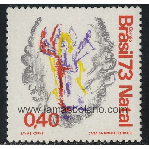 SELLOS DE BRASIL 1973 - NAVIDAD - 1 VALOR - CORREO