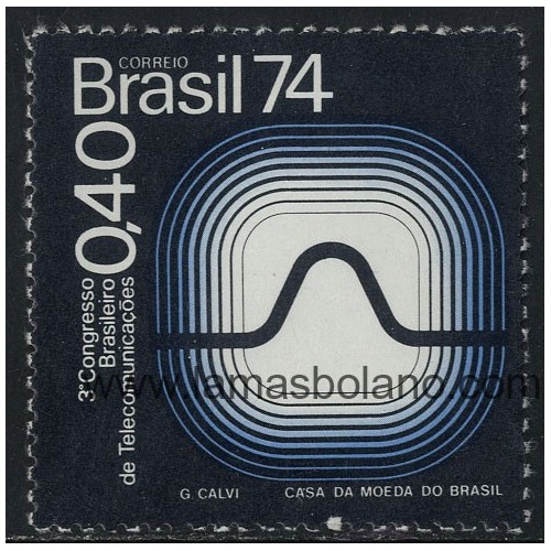 SELLOS DE BRASIL 1974 - III CONGRESO BRASILEÑO DE TELECOMUNICACIONES - 1 VALOR - CORREO