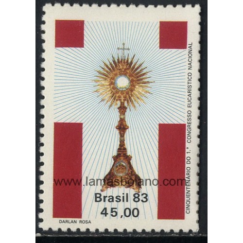 SELLOS DE BRASIL 1983 - PRIMER CONGRESO EUCARISTICO NACIONAL CINCUENTENARIO - 1 VALOR - CORREO