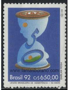 SELLOS DE BRASIL 1992 - CINCUENTENARIO DE LA LEGION BRASILEÑA DE ASISTENCIA - 1 VALOR - CORREO