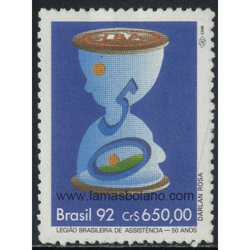 SELLOS DE BRASIL 1992 - CINCUENTENARIO DE LA LEGION BRASILEÑA DE ASISTENCIA - 1 VALOR - CORREO