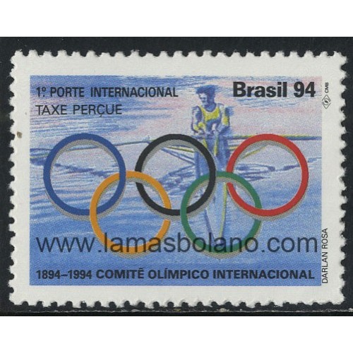 SELLOS DE BRASIL 1994 - CENTENARIO DEL COMITE OLIMPICO INTERNACIONAL - 1 VALOR - CORREO