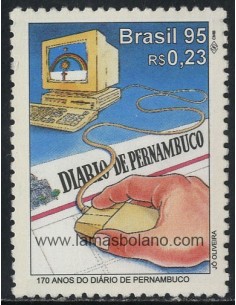 SELLOS DE BRASIL 1995 - 170 ANIVERSARIO DEL PERIODICO DIARIO DE PERNAMBUCO - 1 VALOR - CORREO