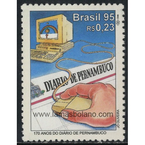 SELLOS DE BRASIL 1995 - 170 ANIVERSARIO DEL PERIODICO DIARIO DE PERNAMBUCO - 1 VALOR - CORREO