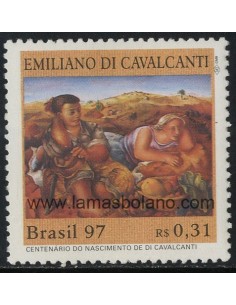 SELLOS DE BRASIL 1997 - EMILIANO DI CAVALCANTI CENTENARIO DEL NACIMIENTO DEL PINTOR - 1 VALOR - CORREO