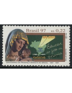 SELLOS DE BRASIL 1997 - CENTENARIO DE LA PRESENCIA MARISTA EN BRASIL - 1 VALOR - CORREO
