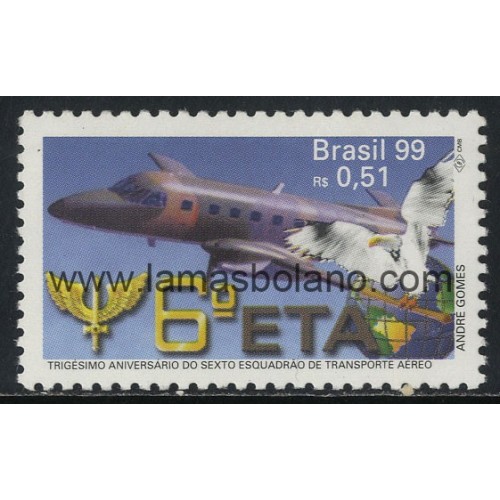 SELLOS DE BRASIL 1999 - VI ESCUADRON DE TRANSPORTE AEREO 30 ANIVERSARIO - 1 VALOR - CORREO