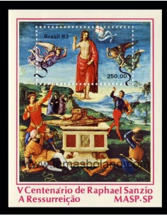 SELLOS DE BRASIL 1983 - RAPHAEL 500 ANIVERSARIO DEL NACIMIENTO - HOJITA BLOQUE