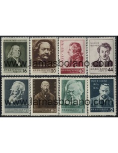 SELLOS DE BULGARIA 1956 - CELEBRIDADES UNIVERSALES - 8 VALORES - CORREO