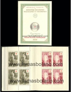 SELLOS DE FRANCIA 1952 - CRUZ ROJA - CARNET SIN PUBLICIDAD