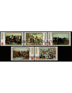 SELLOS DE BULGARIA 1971 - HISTORIA DE BULGARIA - PINTURAS - 5 VALORES - CORREO