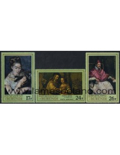 SELLOS DE BURUNDI 1968 - PINTURAS - RENOIR - REMBRANDT - VELAZQUEZ - 3 VALORES - AEREO