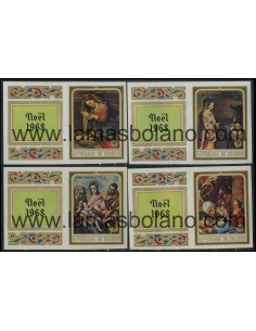 SELLOS DE BURUNDI 1968 - NAVIDAD - CORREGIO - BARACCIO - EL GRECO - MAINO - 4 VALORES SIN DENTAR CON BANDELETA - AEREO