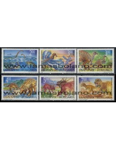 SELLOS DE BULGARIA 1994 - ANIMALES PREHISTORICOS - 6 VALORES - CORREO