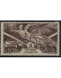SELLOS DE CAMERUN 1946 - ANIVERSARIO DE LA VICTORIA - 1 VALOR FIJASELLO - AEREO