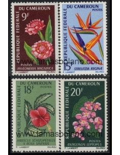 SELLOS DE CAMERUN 1966/1967 - FLORES - 4 VALORES - CORREO