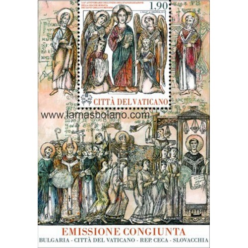 1150 aniversario de la evangelización de Moravia - San Cirilo y Metodio Hojita bloque