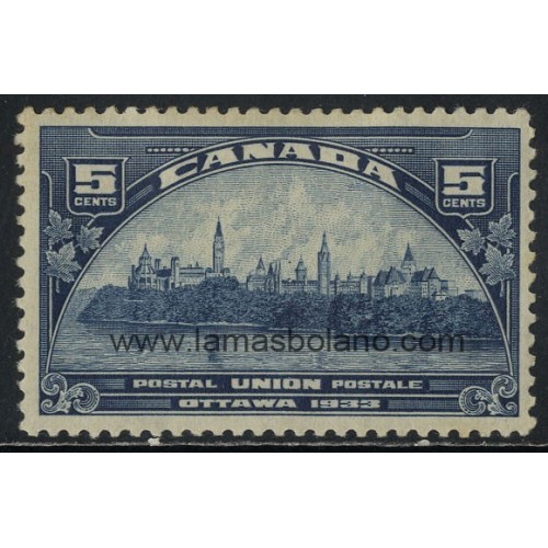 SELLOS DE CANADA 1933 - UPU - CONGRESO DE LA UNION POSTAL UNIVERSAL EN OTTAWA - 1 VALOR FIJASELLO - CORREO