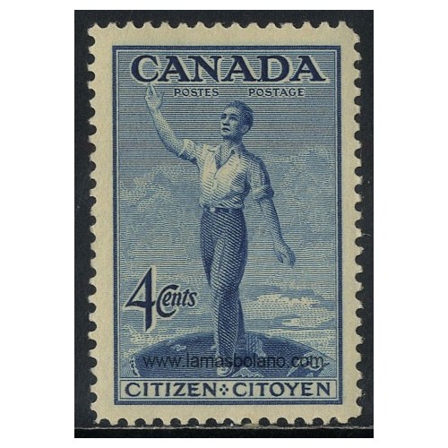 SELLOS DE CANADA 1947 - PROCLAMACION CIUDADANIA CANADIENSE 80 ANIVERSARIO CONFEDERACION - 1 VALOR SEÑAL FIJASELLO - CORREO