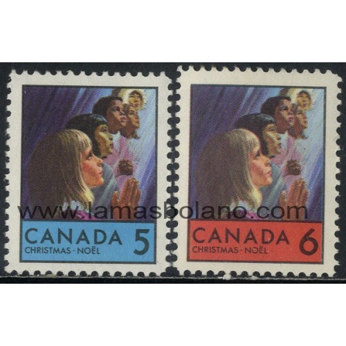 SELLOS DE CANADA 1969 - NAVIDAD - 2 VALORES - CORREO