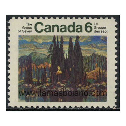 SELLOS DE CANADA 1970 - 50 ANIVERSARIO DEL GRUPO DE LOS SIETE PAISAJISTAS CANADIENSES - 1 VALOR - CORREO