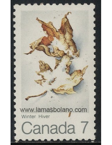 SELLOS DE CANADA 1971 - LA HOJA DE ARCE EN INVIERNO - 1 VALOR - CORREO