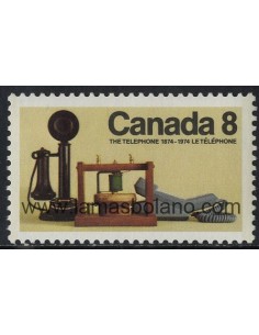 SELLOS DE CANADA 1974 - CENTENARIO DE LA INVENCION DEL TELEFONO POR ALEXANDRE GRAHAM BELL - 1 VALOR - CORREO