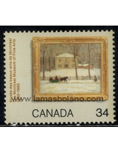 SELLOS DE CANADA 1985 - 125 ANIVERSARIO DEL MUSEO DE BELLAS ARTES DE MONTREAL - 1 VALOR - CORREO