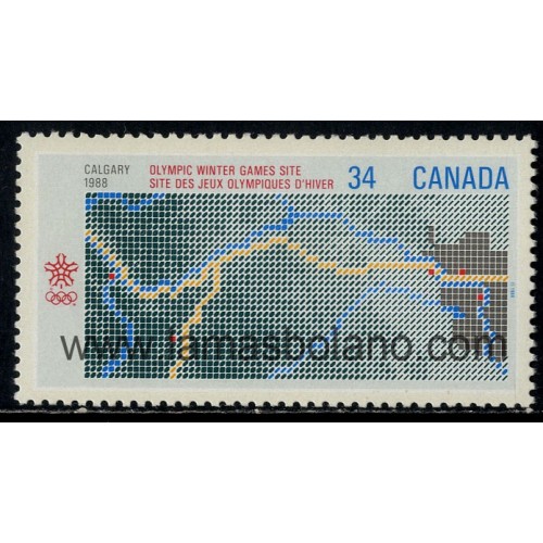 SELLOS DE CANADA 1986 - OLIMPIADA DE INVIERNO EN CALGARY - 1 VALOR - CORREO