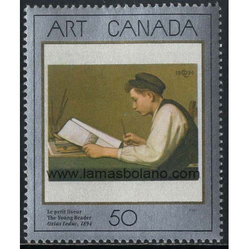 SELLOS DE CANADA 1988 - ARTE CANADIENSE - PINTURA DE OZIAS LEDUC - 1 VALOR - CORREO