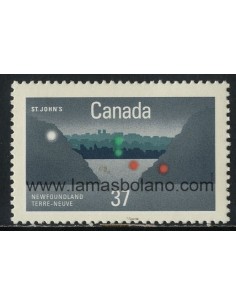 SELLOS DE CANADA 1988 - CENTENARIO DE LA INCORPORACION DE LA CIIUDAD DE SAINT JOHN'S - 1 VALOR - CORREO