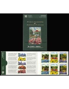 SELLOS DE CANADA 1991 - JARDINES BOTANICOS - CARNET 10 VALORES DENTADO 3 LADOS - CORREO