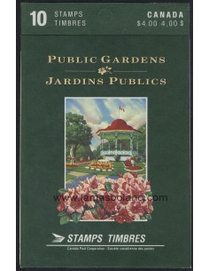 SELLOS DE CANADA 1991 - JARDINES BOTANICOS - CARNET 10 VALORES DENTADO 3 LADOS - CORREO 2