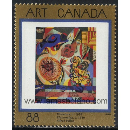 SELLOS DE CANADA 1995 - ARTE CANADIENSE - PINTURA DE ALFRED PELLAN - 1 VALOR - CORREO