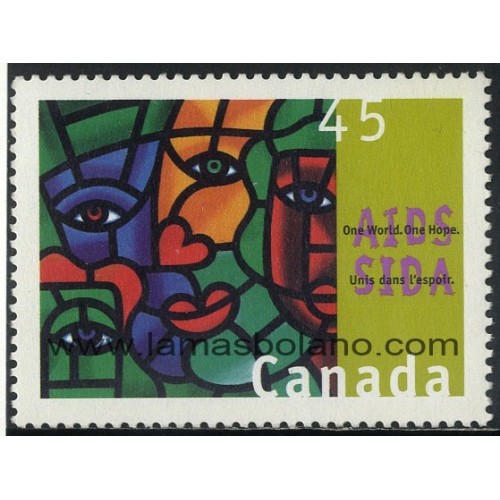 SELLOS DE CANADA 1996 - LUCHA CONTRA EL SIDA - 1 VALOR - CORREO