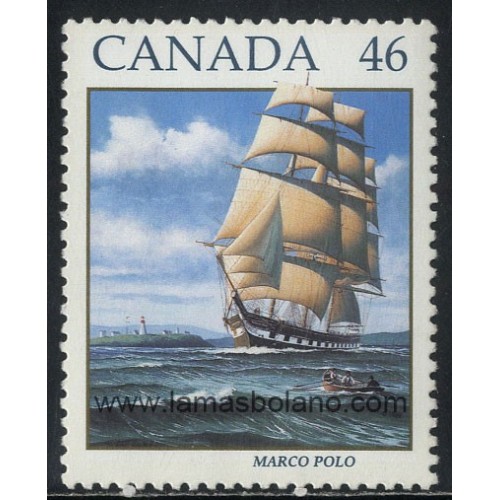 SELLOS DE CANADA 1999 - VELERO MARCO POLO - PINTURA DE FRANKLIN WRIGHT - 1 VALOR - CORREO